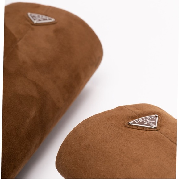 PRADA logo suede leather tall boots - Picture 4 of 5